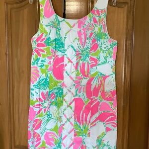 Lilly Pulitzer Pink, Green & White Floral Shift Dress
